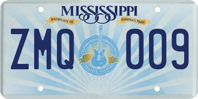 MS license plate ZMQ009