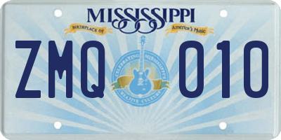 MS license plate ZMQ010