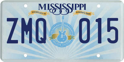 MS license plate ZMQ015