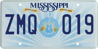 MS license plate ZMQ019