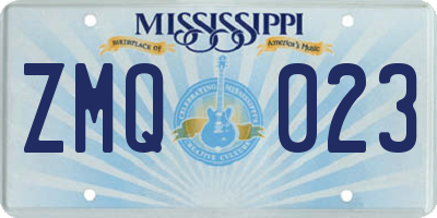 MS license plate ZMQ023
