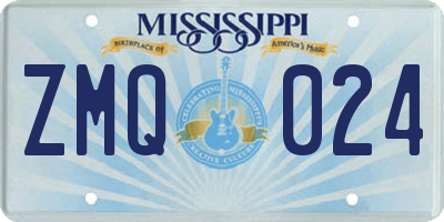 MS license plate ZMQ024