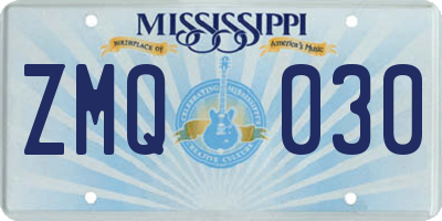 MS license plate ZMQ030