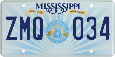 MS license plate ZMQ034