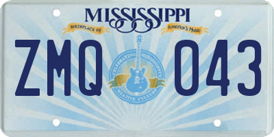 MS license plate ZMQ043