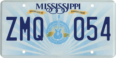 MS license plate ZMQ054