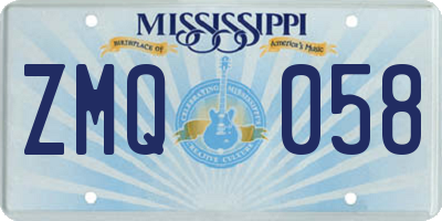 MS license plate ZMQ058