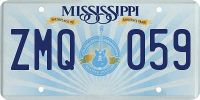 MS license plate ZMQ059
