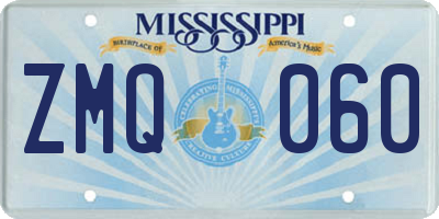 MS license plate ZMQ060