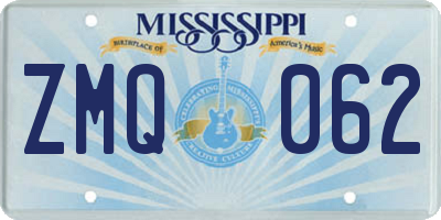 MS license plate ZMQ062