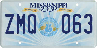 MS license plate ZMQ063