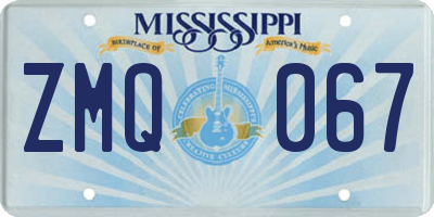 MS license plate ZMQ067