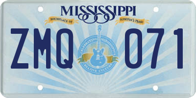 MS license plate ZMQ071