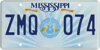 MS license plate ZMQ074