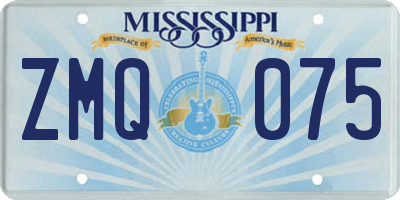 MS license plate ZMQ075