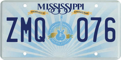 MS license plate ZMQ076