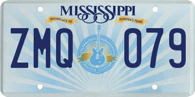 MS license plate ZMQ079