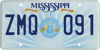 MS license plate ZMQ091