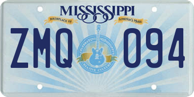 MS license plate ZMQ094