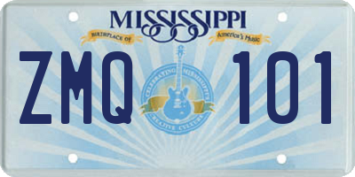 MS license plate ZMQ101