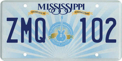 MS license plate ZMQ102