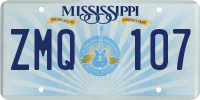 MS license plate ZMQ107