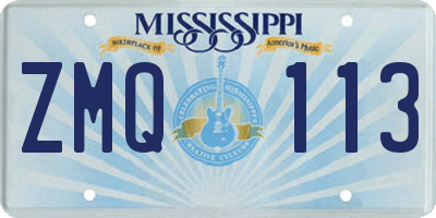 MS license plate ZMQ113