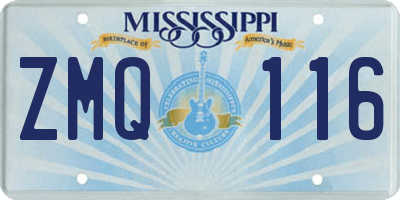 MS license plate ZMQ116