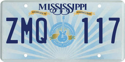 MS license plate ZMQ117