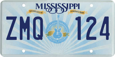 MS license plate ZMQ124