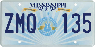 MS license plate ZMQ135