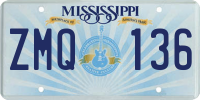MS license plate ZMQ136