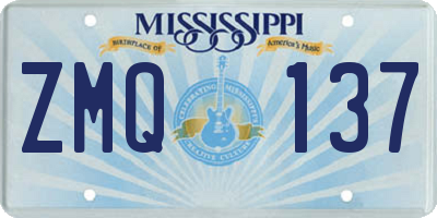 MS license plate ZMQ137