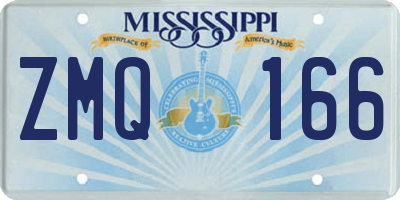MS license plate ZMQ166