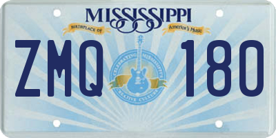 MS license plate ZMQ180