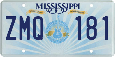 MS license plate ZMQ181