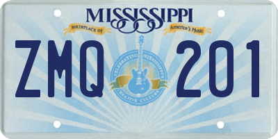 MS license plate ZMQ201
