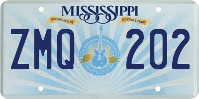 MS license plate ZMQ202