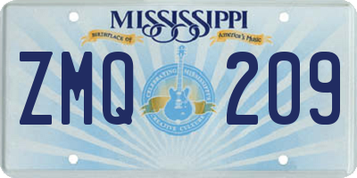 MS license plate ZMQ209
