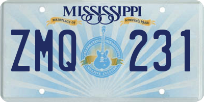 MS license plate ZMQ231