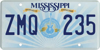 MS license plate ZMQ235