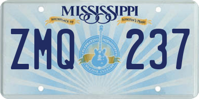 MS license plate ZMQ237