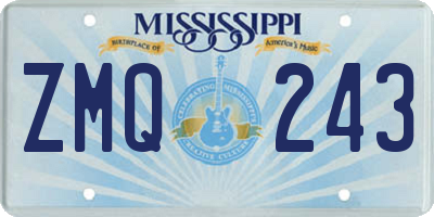 MS license plate ZMQ243