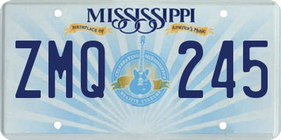MS license plate ZMQ245