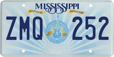 MS license plate ZMQ252