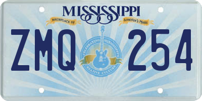 MS license plate ZMQ254