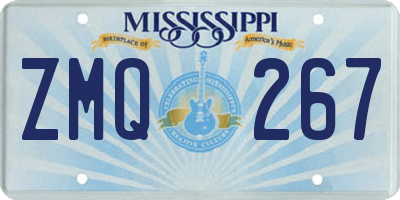 MS license plate ZMQ267