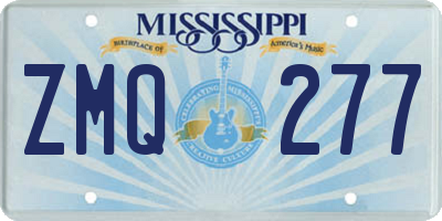 MS license plate ZMQ277