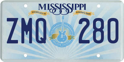 MS license plate ZMQ280