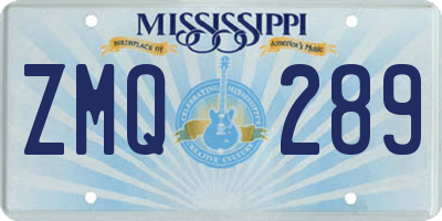 MS license plate ZMQ289